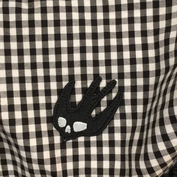 MCQ By Alexander Mc Queen Mens Black Gingham Button Shirt - Picture 5 of 6
